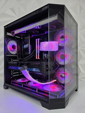 PC Gamer negro rosa Nemesis Twilight con cables RGB